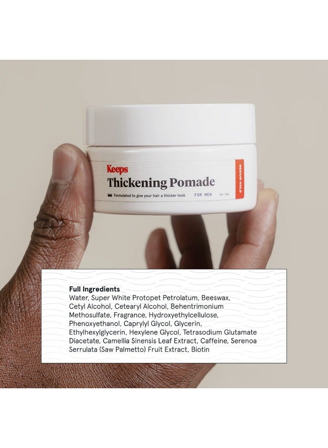Keeps Matte Thickening Pomade for Men - Natural Ingredients for Fuller Hair: Biotin, Caffeine, Green Tea & Saw Palmetto - All-Day Medium Hold for All Styles - Image 2