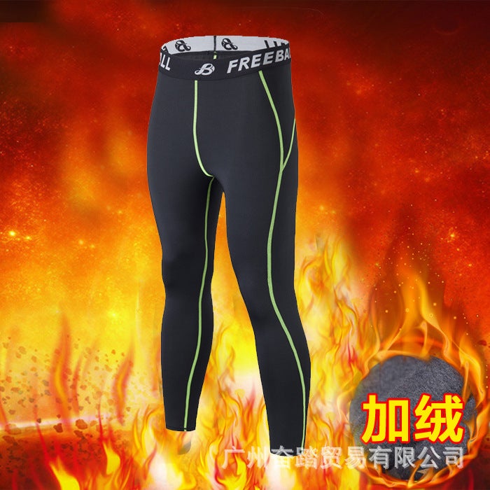 Men'S Sports Tights Stretch Fitness Pants Bottoming Training Pants Basketball Football Quick-Drying Pants Fleece-Lined Warm - Image 2