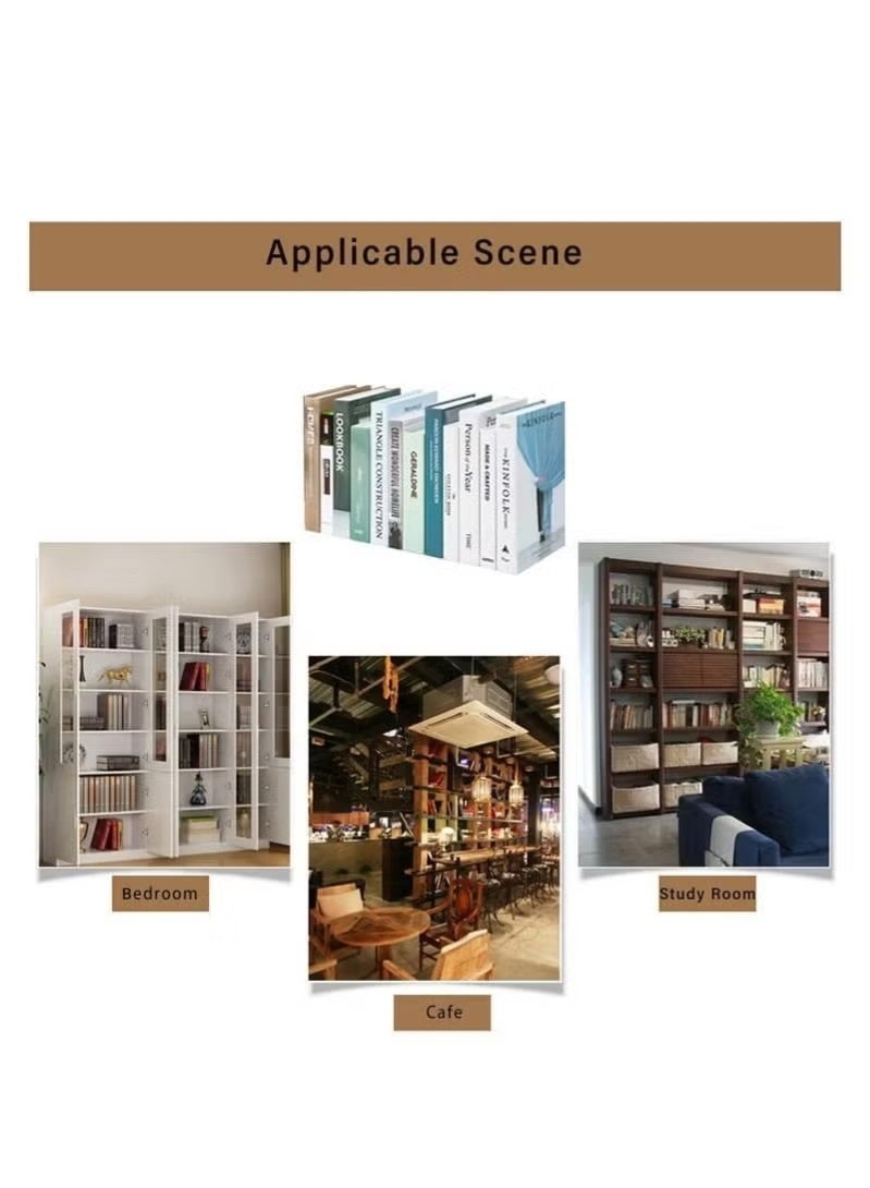 إيليلي مجموعة كتب زخرفية مكونة من 12 قطعة، كتب عصرية مزيفة، غلاف مقوى، ديكور للمنزل والمكتب والبار ورف الطاولة - Image 3