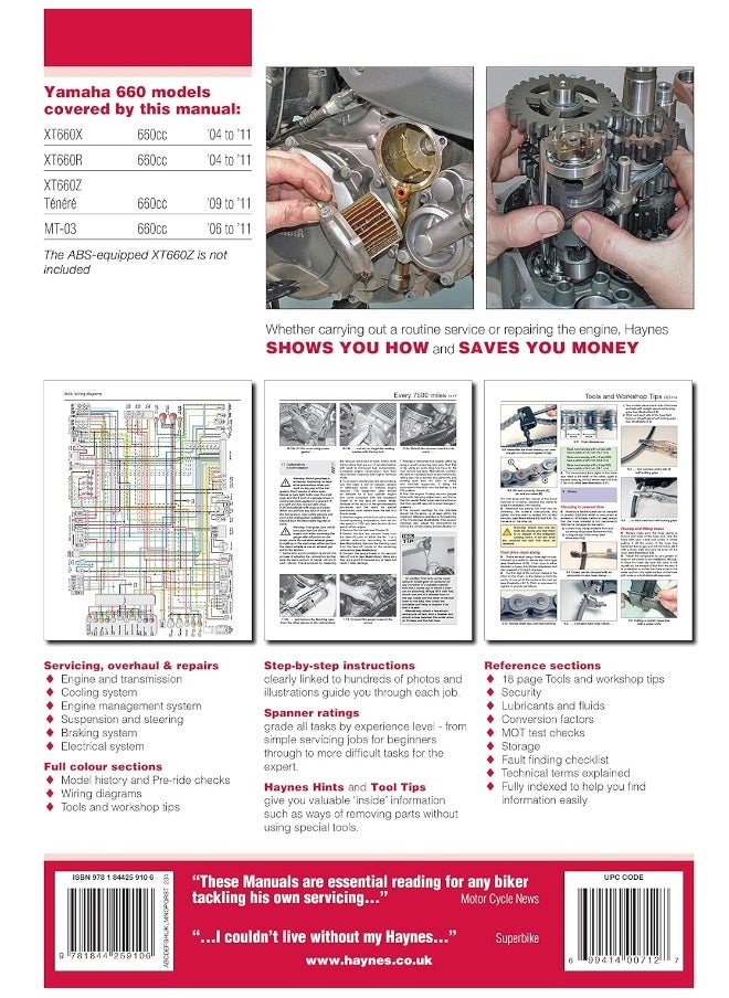 Yamaha XT660 & MT-03 (04 - 11) Haynes Repair Manual: 2004-2011  - Image 2