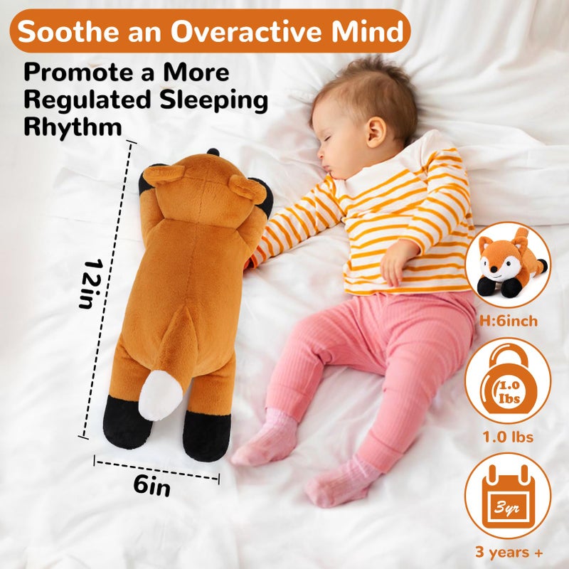 gnomantic Fox Weighted Stuffed Animals - 12 Inch 1.0 Pounds Weighted Plushies Fox - Small Plush Stuffed Animals Pillow - Cute Plush Toys Gifts for Kids & Adults - Image 4