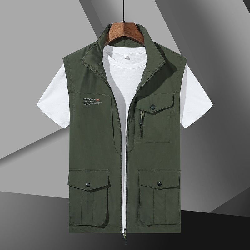 Outdoor Leisure Vest Male Youth Multi-Bag Quick-Drying Vest European, American, Japanese And Korean Military Workwear Functional Waistcoat Tide - Image 1