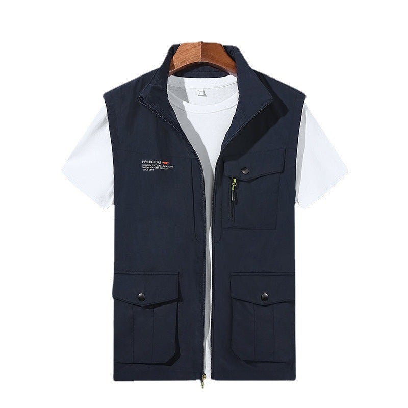 Outdoor Leisure Vest Male Youth Multi-Bag Quick-Drying Vest European, American, Japanese And Korean Military Workwear Functional Waistcoat Tide - Image 5