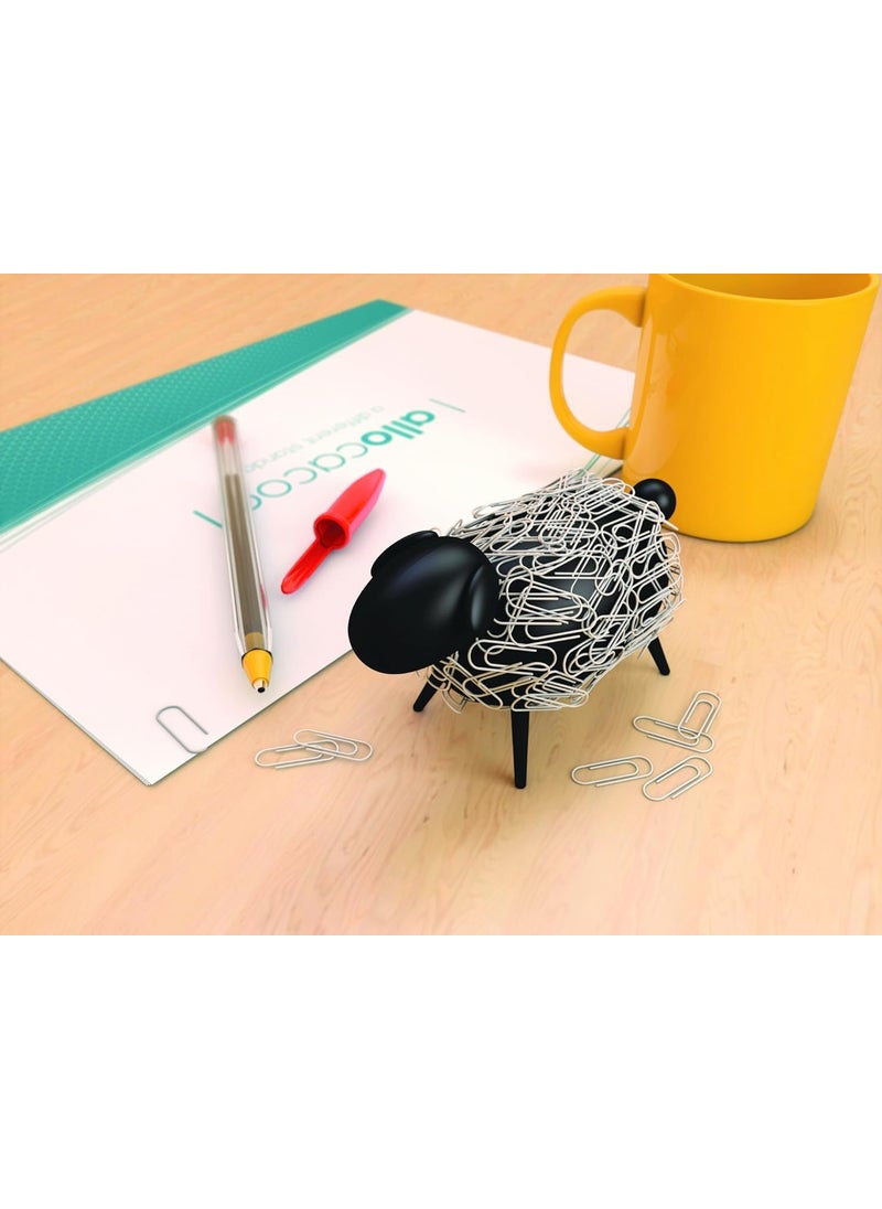 Allocacoc Sheepi  The Magnetic Paper Clip Dispenser Sheep  Black with White Paper Clips  The Animal Paper Clip Holder for Any Desk  - Image 3