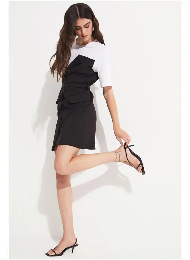 جون June Women Garni Detail Mini Dress Black