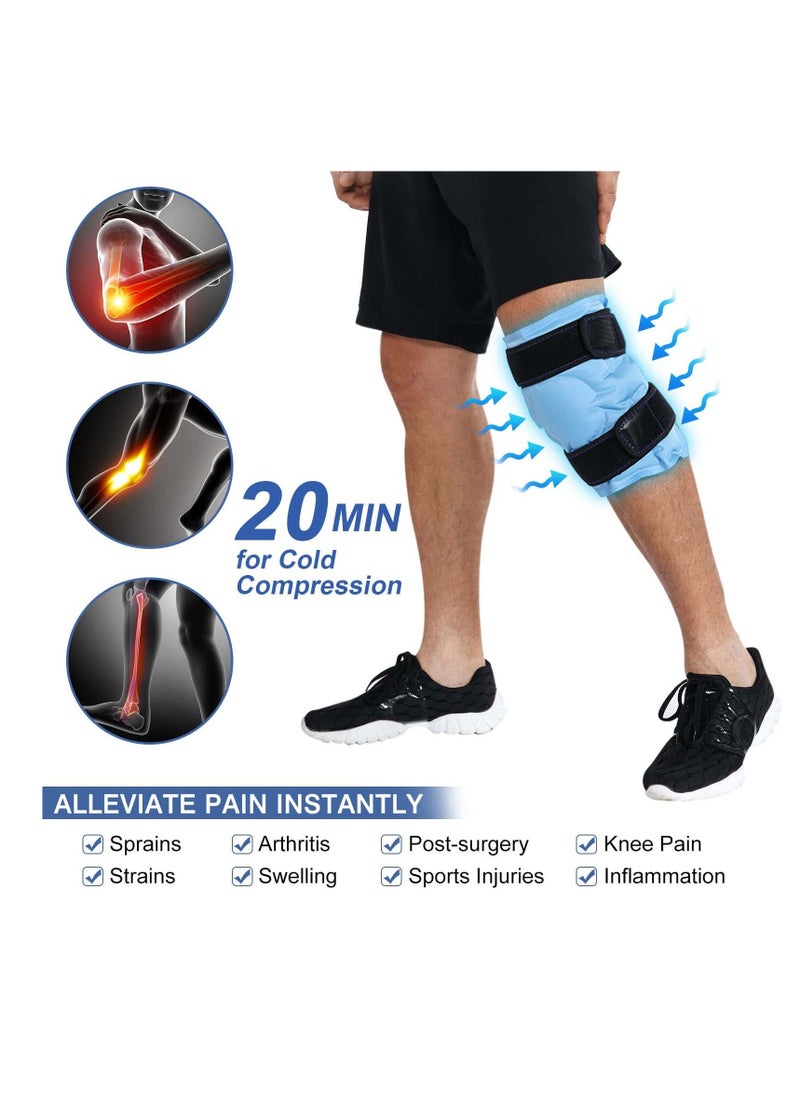 Excefore - Ice Pack for Knee Injuries, Reusable Gel Cold Compress Knee Wraps for Knee Injuries, Swelling, Pain Relief, Compression Brace for Injuries - Image 1