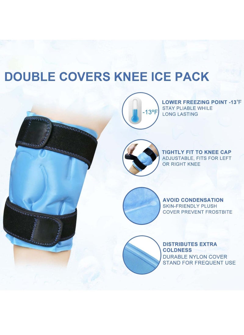 Excefore - Ice Pack for Knee Injuries, Reusable Gel Cold Compress Knee Wraps for Knee Injuries, Swelling, Pain Relief, Compression Brace for Injuries - Image 1