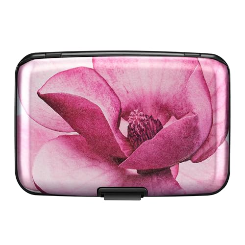 ELFISH Mini RFID Aluminum Wallet Credit Cards Holder Business Card Case Metal ID Case for Men Women(Pink Magnolia) - Image 4