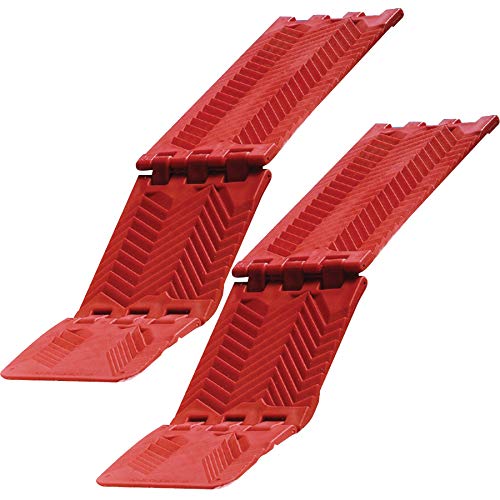 Maxsa Innovations Maxsa 20025 Compact Folding Traction Mat for All Weather Vehicle Extraction Set of 2 Red - Image 1