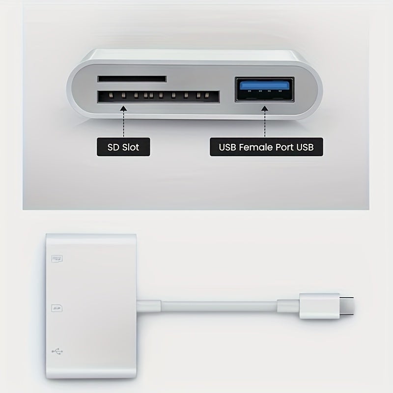 قارئ بطاقات SD/TF ثلاثي في واحد من USB-C مع نقل سريع وتوصيل وتشغيل - Image 5