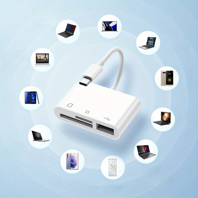 قارئ بطاقات SD/TF ثلاثي في واحد من USB-C مع نقل سريع وتوصيل وتشغيل - Image 2