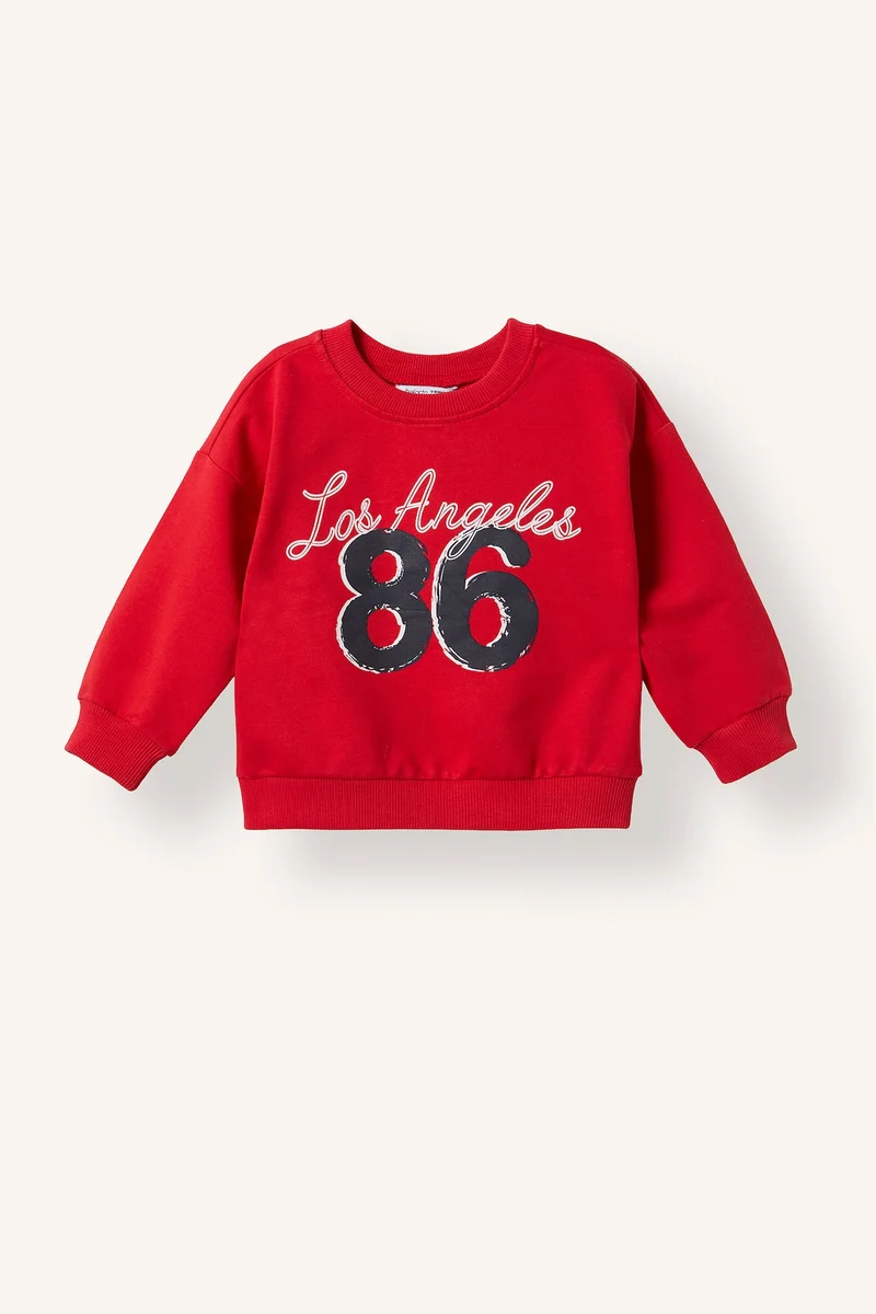 Defacto Regular Fit Printed Crew Neck Sweatshirt