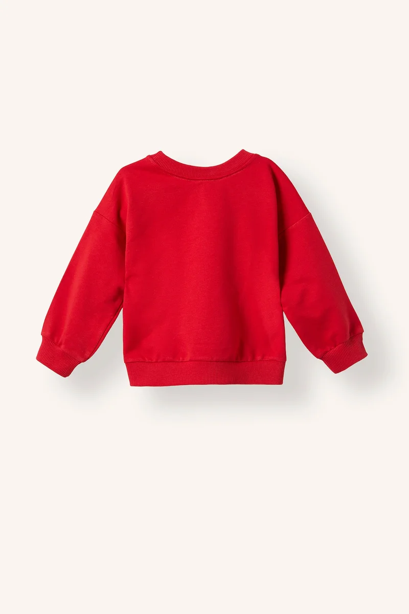 Defacto Regular Fit Printed Crew Neck Sweatshirt
