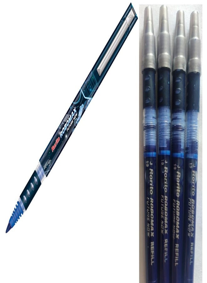 FIRST CLICK R0rito Robomax Blue Roller Pens Set of 3 Pens and 4 Refills Hovertech Tip, Waterproof Ink with Refill by Jumbo Refills, Technology from Tech Snieder Germany. - Image 2