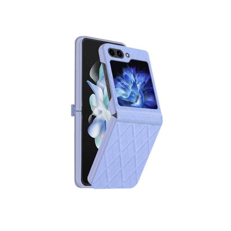 غطاء واقي بملمس جلد لـ Samsung Galaxy Z Flip 5 باللون Cherry Blossom Pink مع تغطية كاملة ومقاوم للخدش مع مقاوم للصدمات مع حماية من السقوط للاستخدام المنزلي للسفر سهل التخزين - Image 1