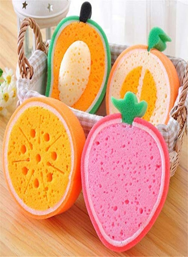 Mopslik - Kids Babies and Adults Fruit Shaped Bath Soft Sponge (Multicolor) (Pack Of 2) - Image 2