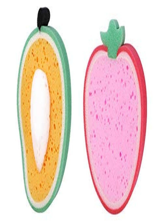 Mopslik - Kids Babies and Adults Fruit Shaped Bath Soft Sponge (Multicolor) (Pack Of 2) - Image 3