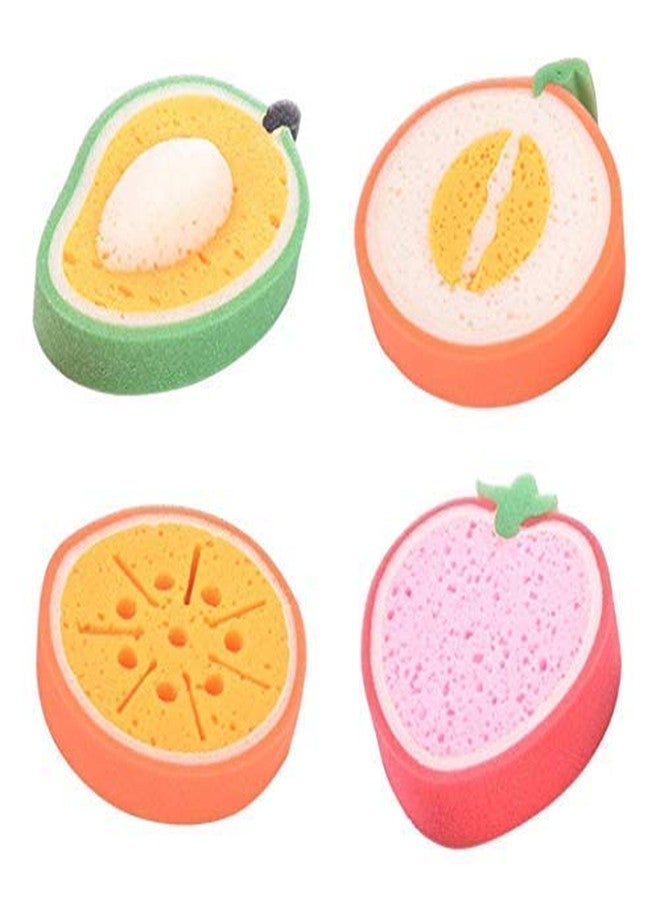 Mopslik - Kids Babies and Adults Fruit Shaped Bath Soft Sponge (Multicolor) (Pack Of 2) - Image 1
