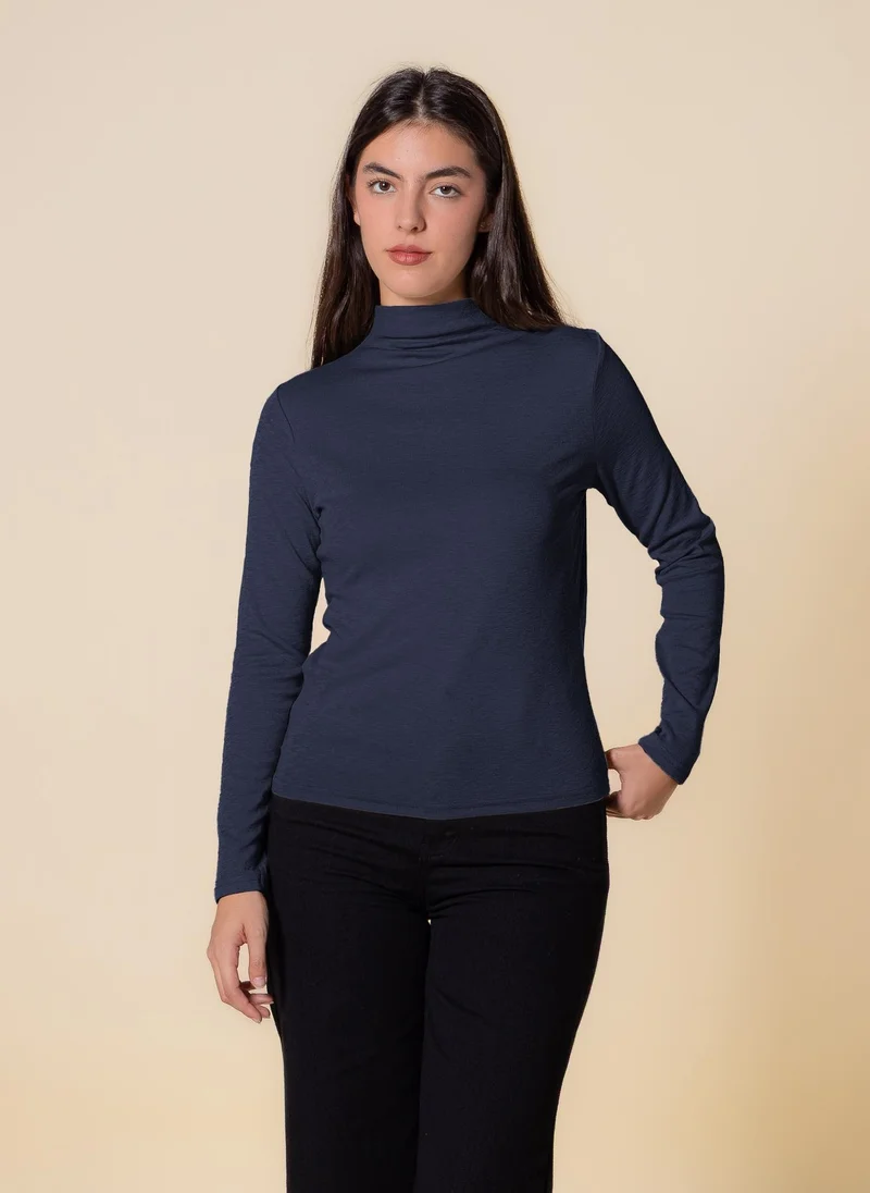 SHAPES FINE KNIT HIGH NECK TOP