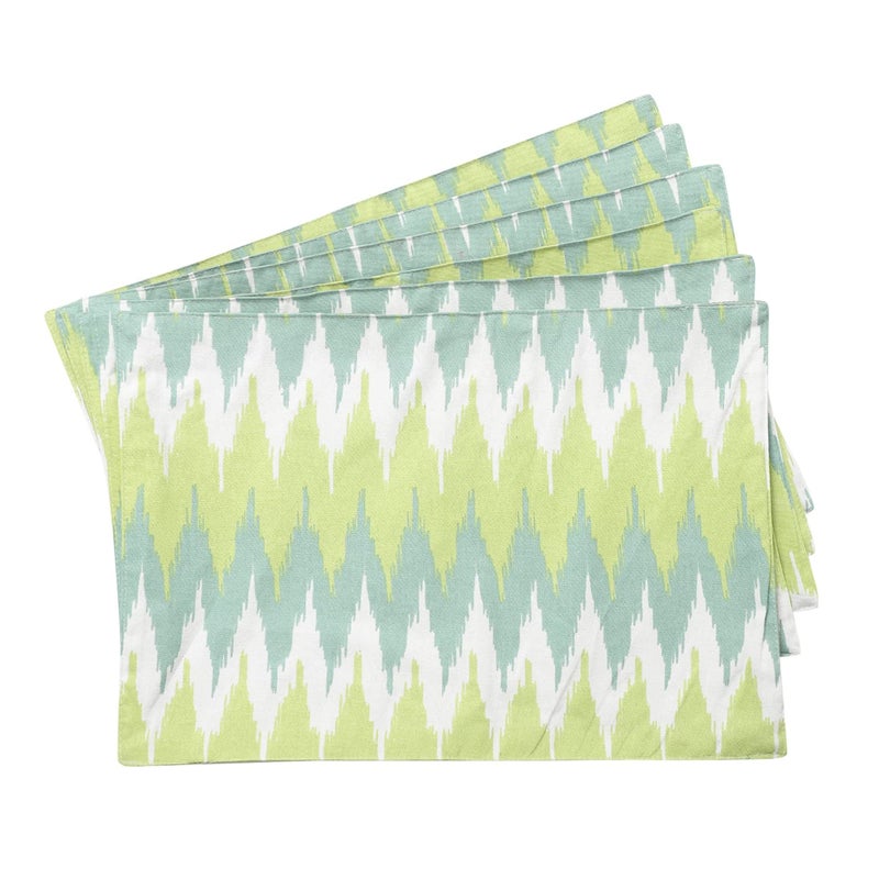 Dekor World 6 Piece Cotton Ternion Printed Aqua Green Place Mat for Dinning and Center Table (33x47 Cm or 13x19 Inch) - Image 5