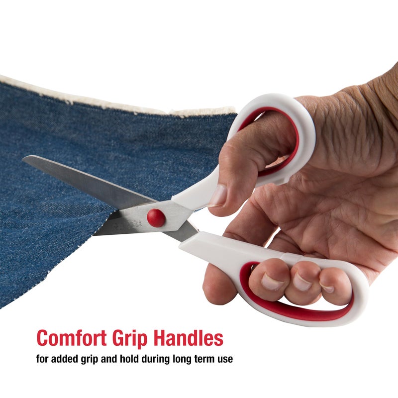 SINGER Fabric Scissors with Comfort Grip, 1-pack, Red & White - Image 5