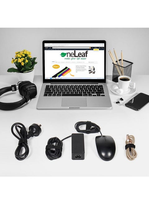 OneLeaf 80PCS Reusable Cable Ties, Black Adjustable 6-Inch Cord Organizer Ties, Multi-purpose Hook Loop Cable Management Wire Ties for Organizing Home, Office, Data Centers