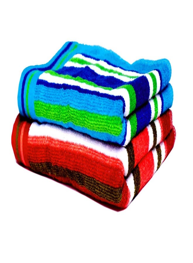 Space Fly Light Weight, Striped Fine Soft & Cotton Hand Towels for Kitchen and Wash Basin (12X18 Inch_ Multicolour) (Set of 2) - Image 1