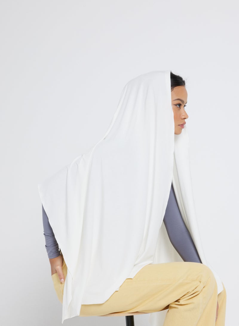 MODEST BEYOND Organic Bamboo Jersey Hijab - Ivory / white  - Image 4