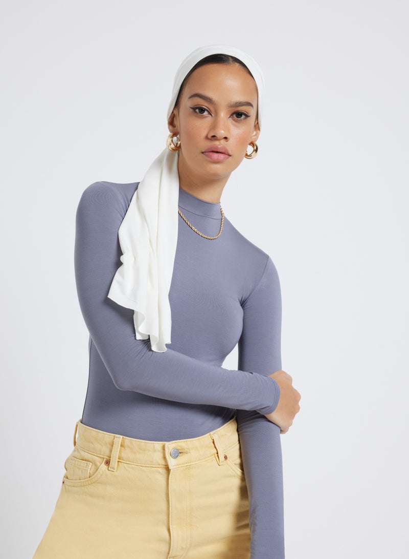 MODEST BEYOND Organic Bamboo Jersey Hijab - Ivory / white  - Image 2