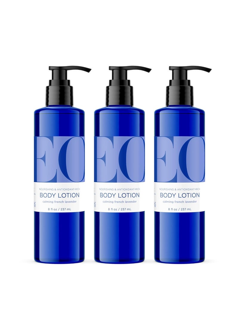 EO EO Body Lotion 8 Ounce Pack of 3 French Lavender Organic PlantBased Botanical Extracts Vitamin E with Pure Essential Oils 