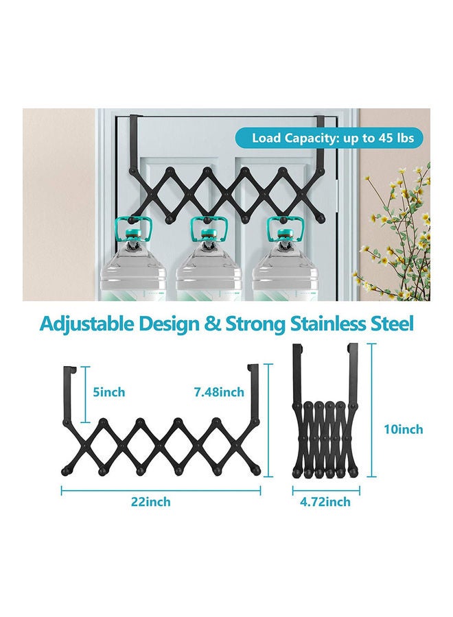 Loquat 2-Pack Oven Retractable Door Hanger with 6 Hooks Black - Image 4