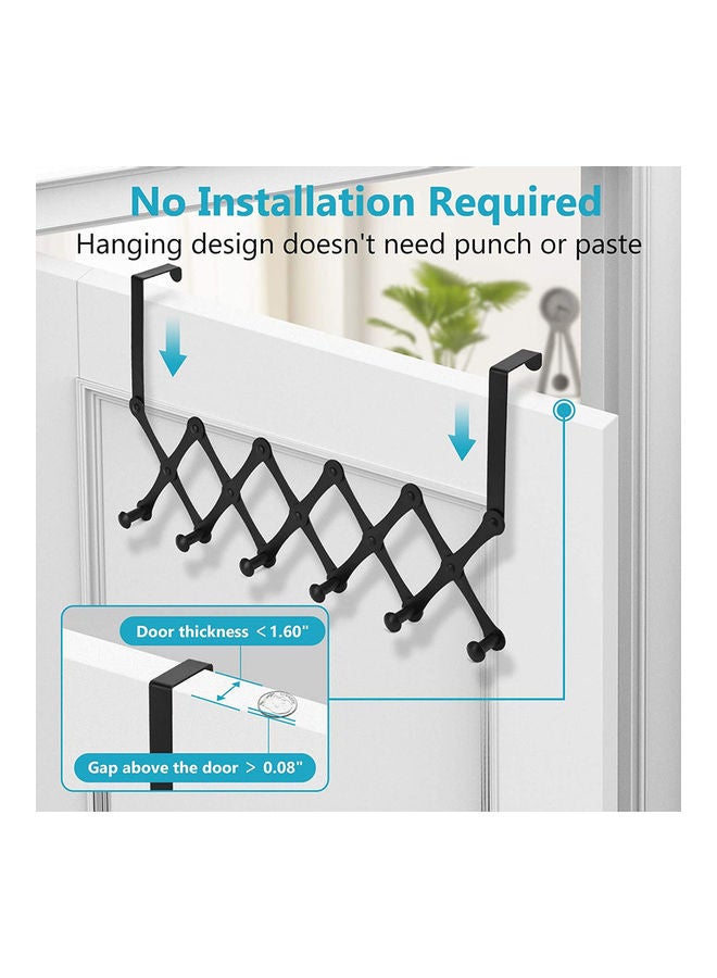 Loquat 2-Pack Oven Retractable Door Hanger with 6 Hooks Black - Image 3