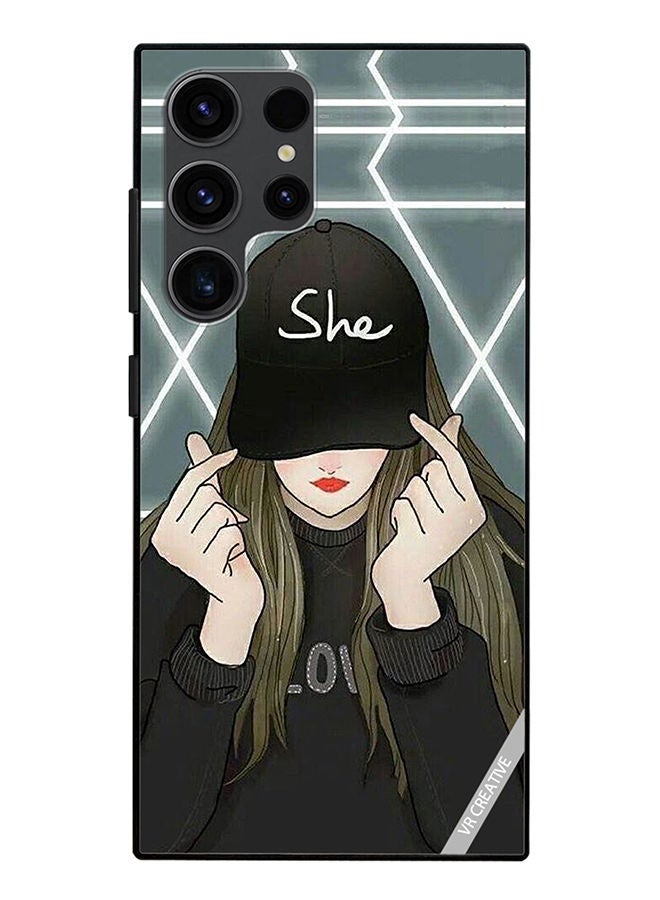 VR CREATIVE Protective Case Cover For Samsung Galaxy S23 Ultra 5G She On Cap Design Multicolour - Image 1