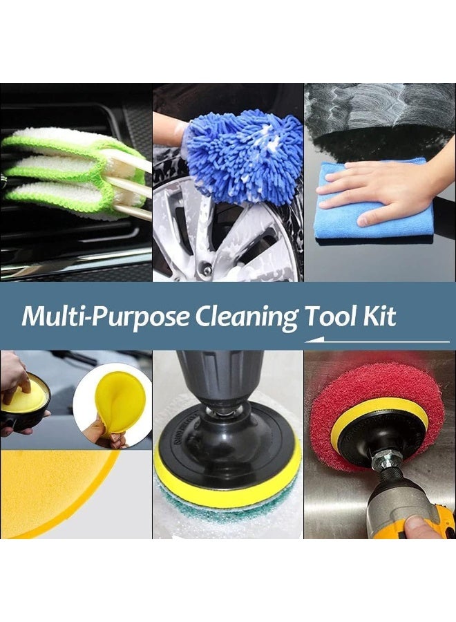 Generic 26-Piece Car Cleaning Brush Kit – Power Drill Attachments for Tires, Rims, Wheels, Floors & Interior Detailing | Multi-Surface Scrub, Polish & Wax Tools for Cars, Trucks & Motorcycles  - Image 3