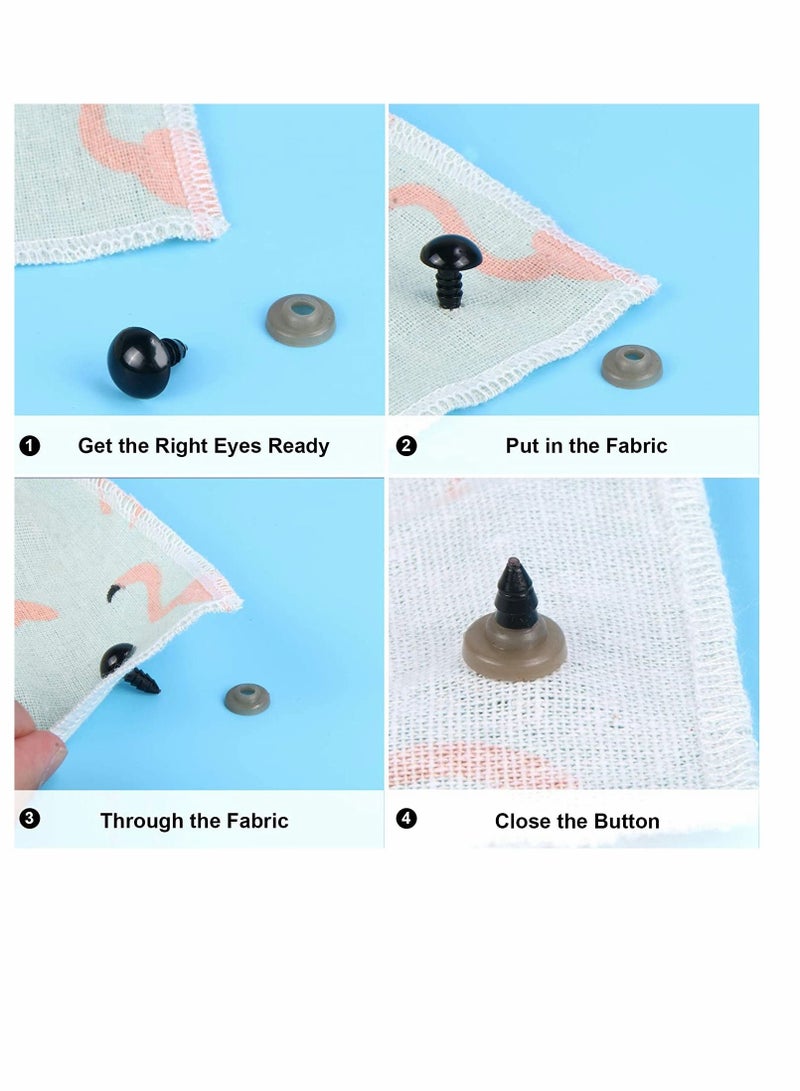 SYOSI Doll Eyes with Washers, 120 Pcs Plastic Safety Crochet Eyes and 120 Pcs Washers, for Crochet Crafts Washer Assorted Sizes for Doll, Plush Animal and Teddy Bear Puppet Craft Making (0.8 Inch/20 mm) - Image 5