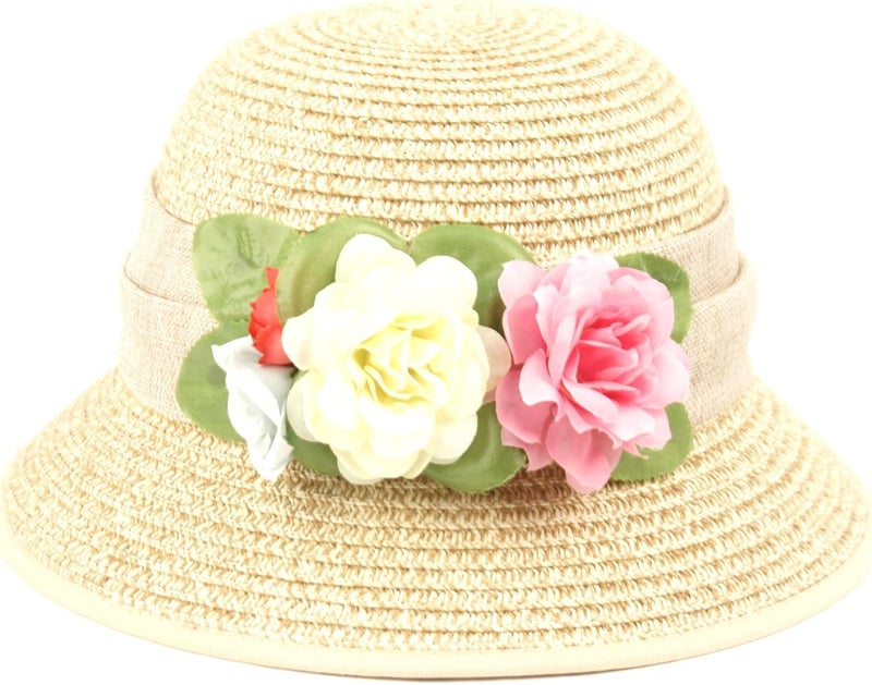 Epoch Women's Gatsby Linen Cloche Hat with Lace Band and Flower - Image 2