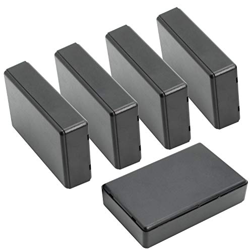LeMotech Project Box, 5 Pieces ABS Electrical Box Small Junction Box for Electronics PCB Case,Electronic Hobby Box Black, Outside Size 3.6 x 2.3 x 0.9 inch (92 x 58 x 23 mm) - Image 1
