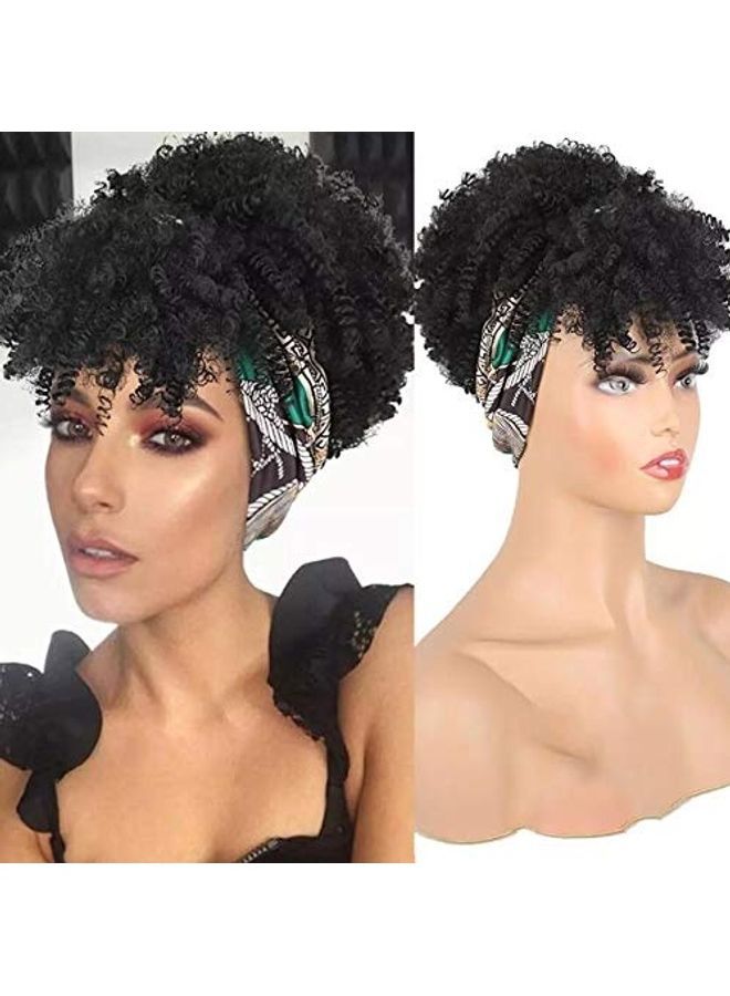 NIBEMINENT Afro Kinky Curly Hair Wigs Black One Size - Image 1