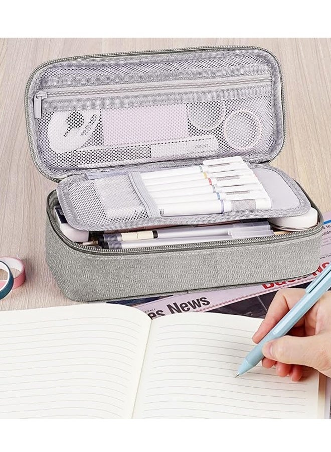 حافظة أقلام رصاص، منظم تخزين كبير للقرطاسية، أساسيات العودة إلى المدرسة، حافظة أقلام تحديد للوازم المدرسية للكلية والثانوية - Image 5