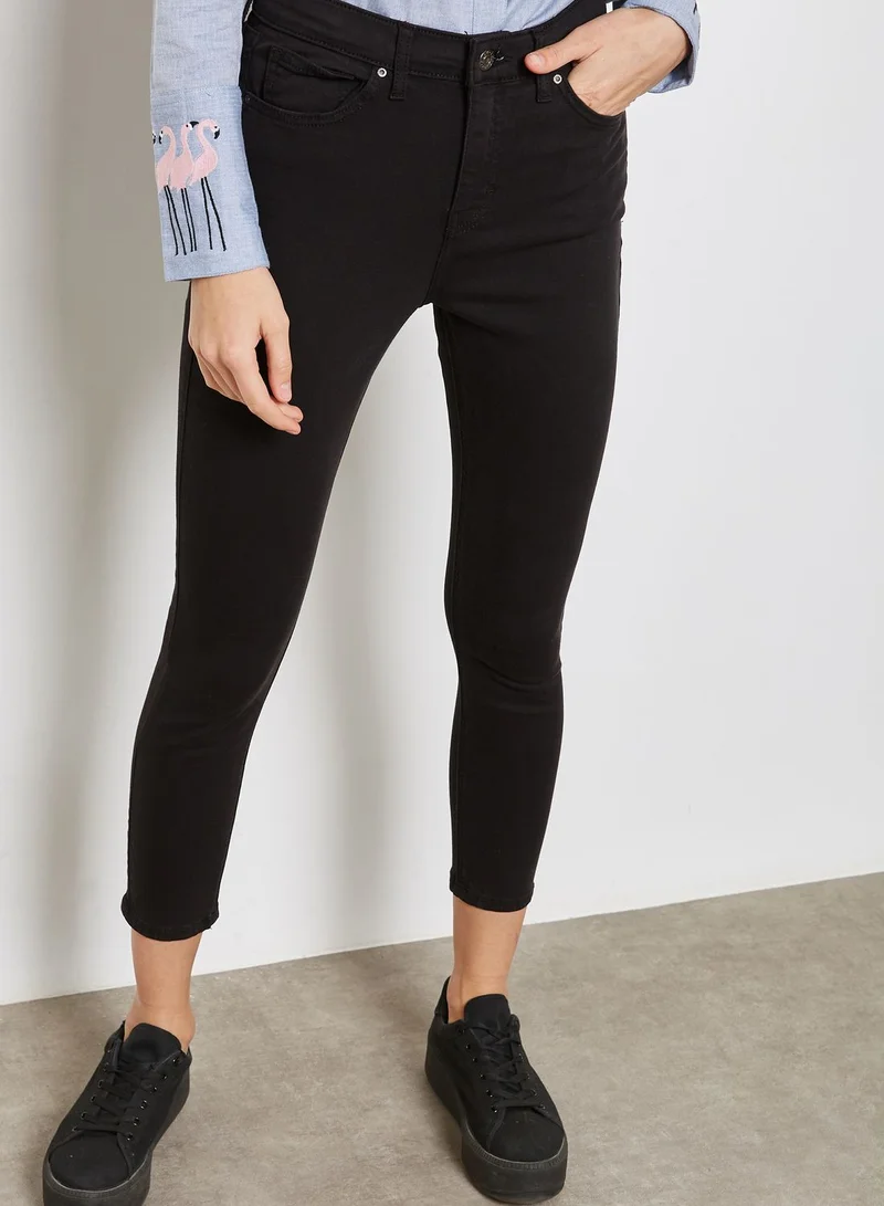 TOPSHOP Black Leigh Jeans