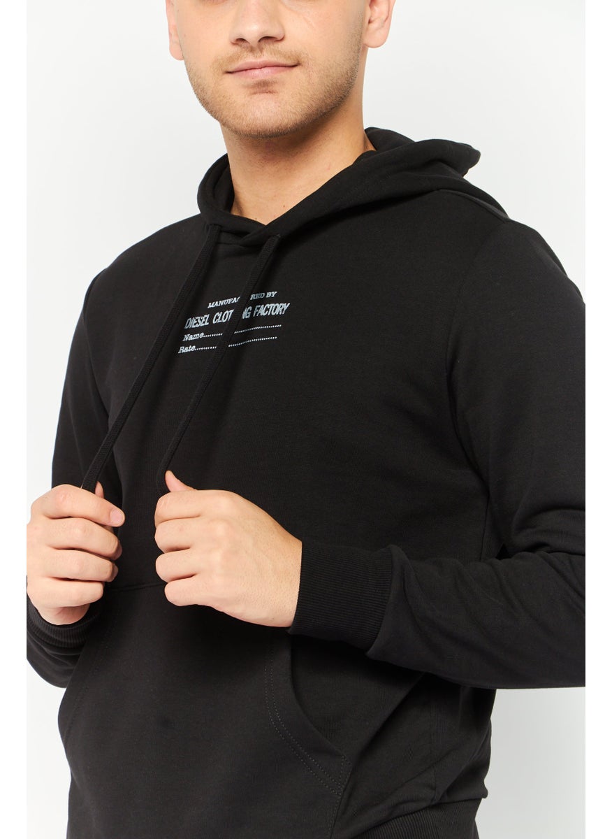 DIESEL Men Brand Logo Pull Over Sweatshirts, Black  - Image 3