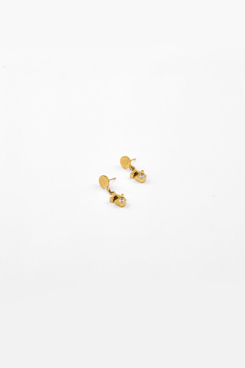 RoccoBarocco Women 1 Pair Gold Plated Metal Earrings, Gold  - Image 1
