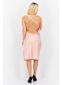 FEMME LUXE Women Plain Satin Midi Dress, Pink  - Image 3