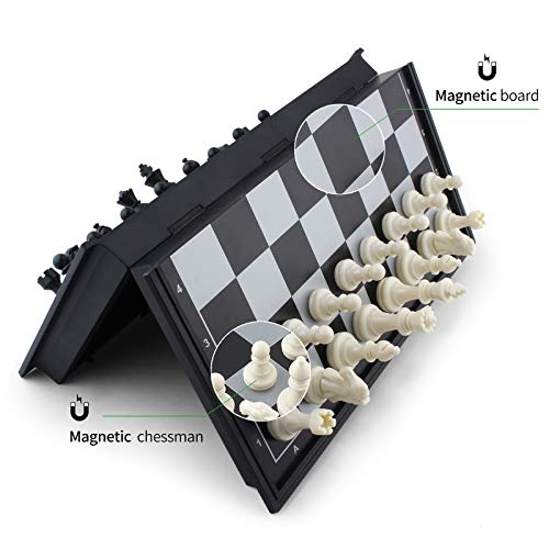 DINOBROS Magnetic Travel Chess Set with Folding Board Portable Chess Board Games Gift for Kids and Adults - Image 5