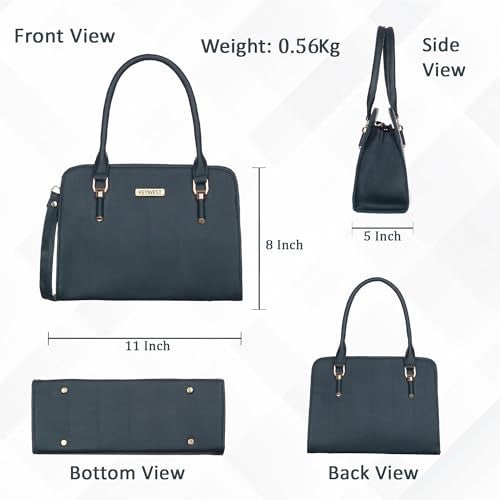 Keywest Women's Squarish Satchel Tote Handbag for Women | Ladies purse | Stylish Shoulder Bag | Gift For Woman | Blue - Image 3