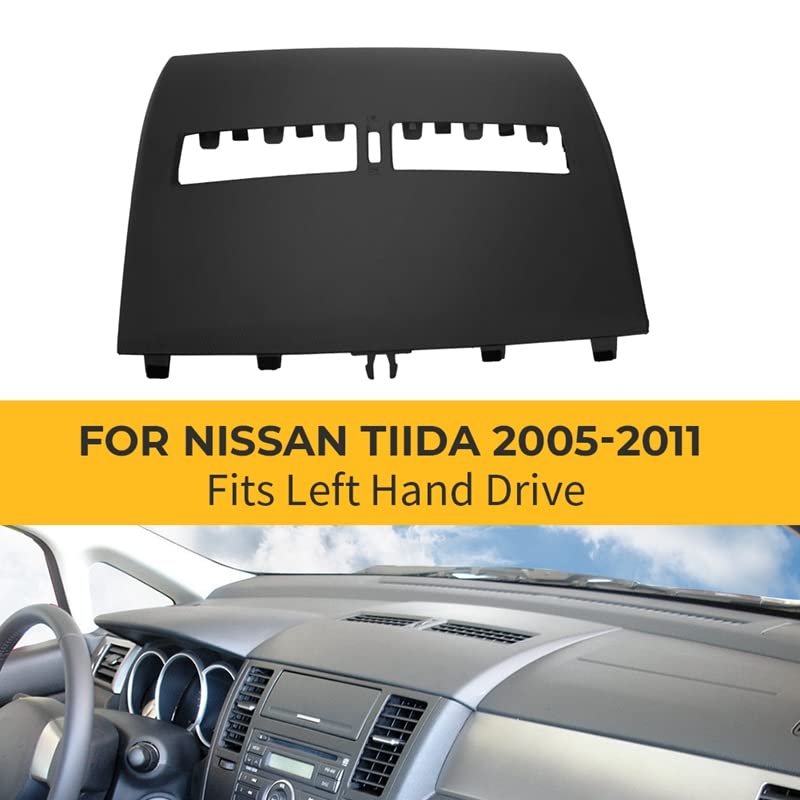 Cakievro Car Finisher-Instrument Panel Cover for Nissan Tiida 2005-2011 Front Dashboard Middle Air Conditioner Outlet Vents Cover Shell (Black) - Image 2
