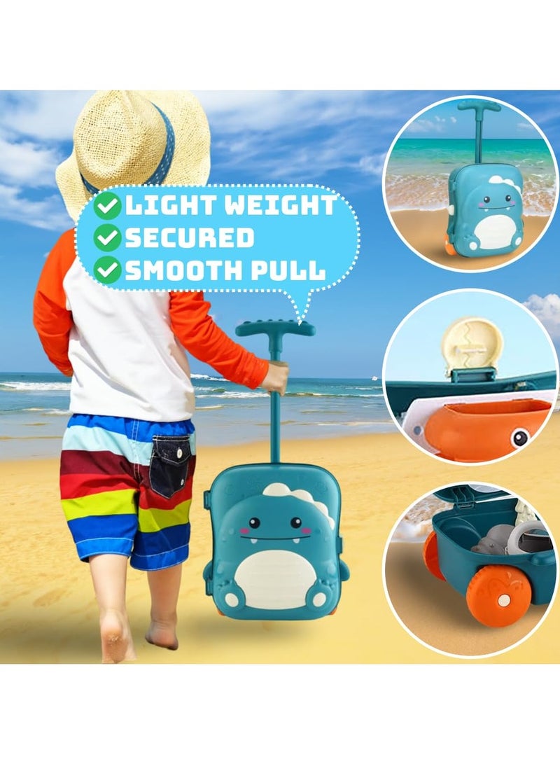 SOLARAE Beach Toys for Toddlers, Toddler Sand Toys Set with Water Wheel, Animal Molds, Watering Can, Sand Scoop in Cute Dinosaur Case | Essential Summer Travel & Bathtub Toys for Kids - Image 5