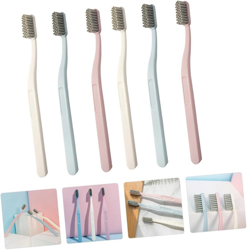 6 قطع فرش أسنان بفحم الخيزران فائقة النعومة مريحة للاستخدام للكبار بالجملة مغلفة بشكل فردي - Image 4