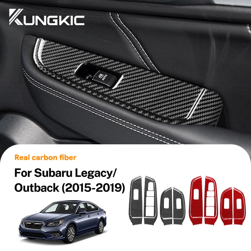 Real Soft Carbon Fiber Sticker For Subaru Legacy Outback 2015 2016 2017 2018 2019 LHD RHD Car Door Window Panel Accessories - Image 1