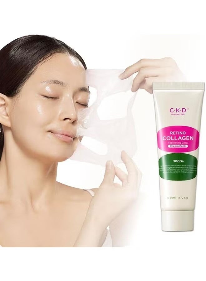CKD Collagen Tightening Glow Cream Pack 80ml, Peel Off Face Mask for Firming, Hydrating and Brightening Anti Aging, Skin Care - Image 1